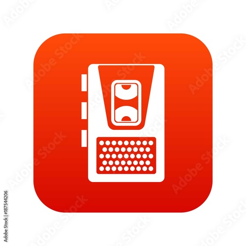 Dictaphone icon digital red