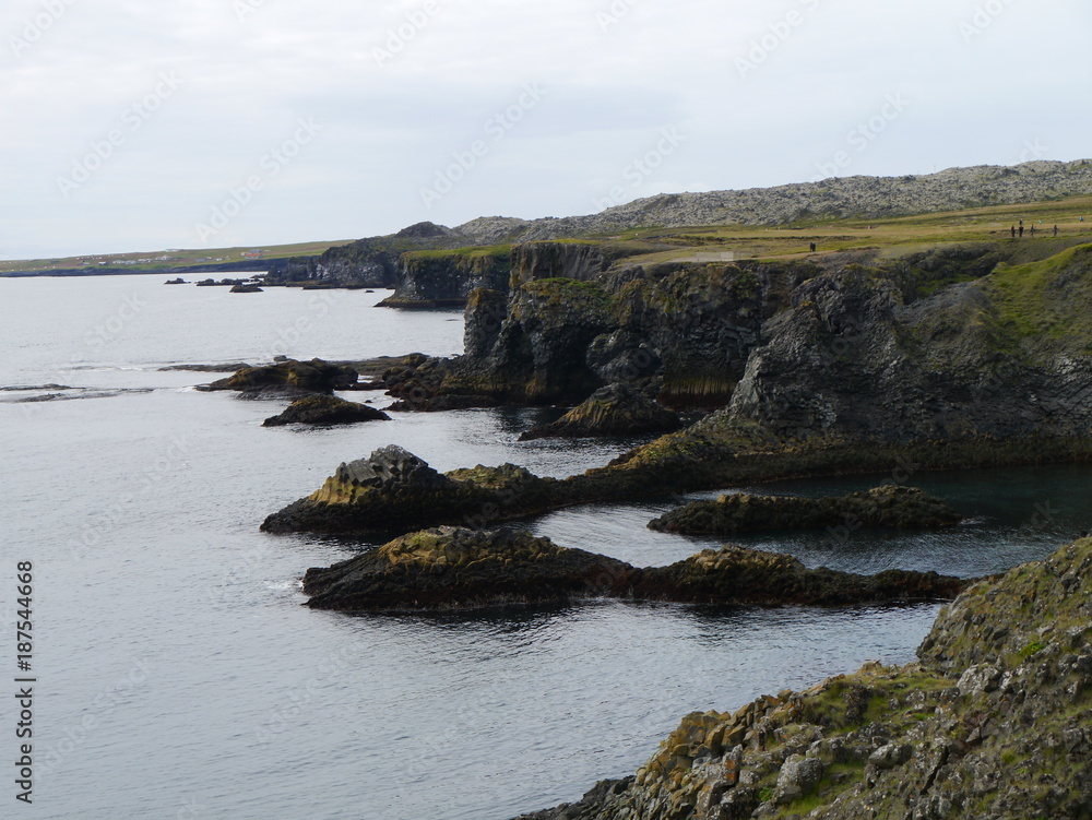 Küste von Westisland mit Felsen
