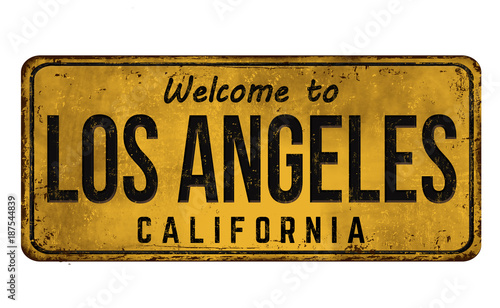 Welcome to Los Angeles vintage rusty metal sign