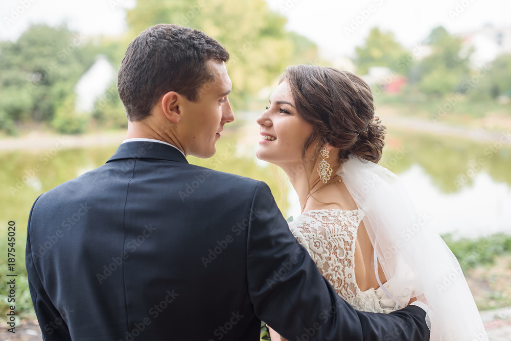 Handsome wedding couple Handsome wedding couple