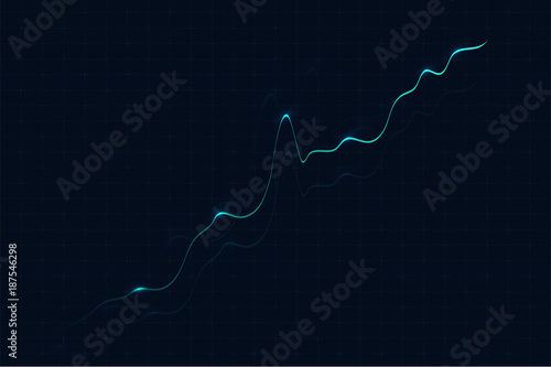 Trading graphics background. Big data background with digital graphic. Income, profit increase concept