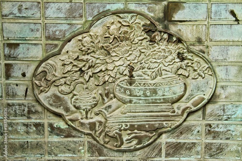 фотографія Close up image of details in a Chinese temple.
