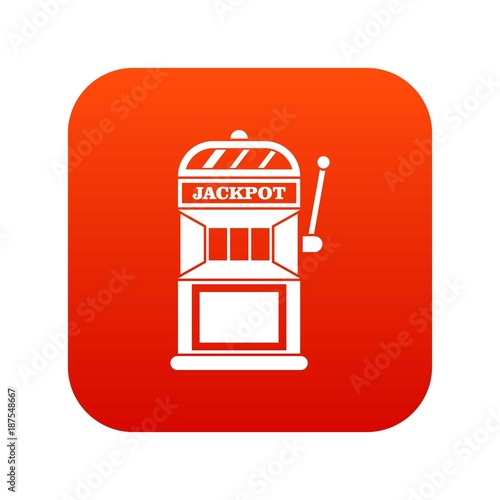 Gamble machine icon digital red