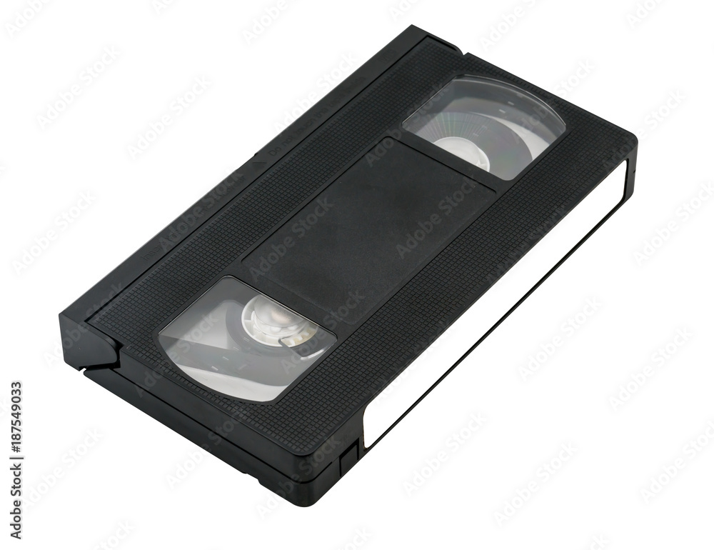 video cassette close up isolated on white background.