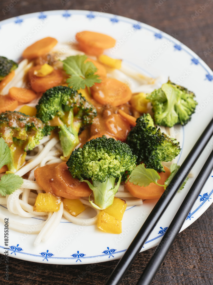 Thai Stir-fried Veggies with Sate Sauce
