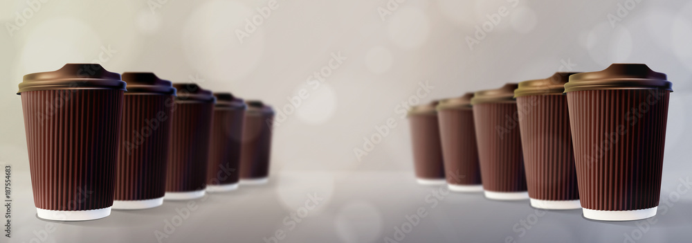 Coffee Ripple Cups Bokeh Gray Background Coffee Ripple Cups Bokeh Gray Background