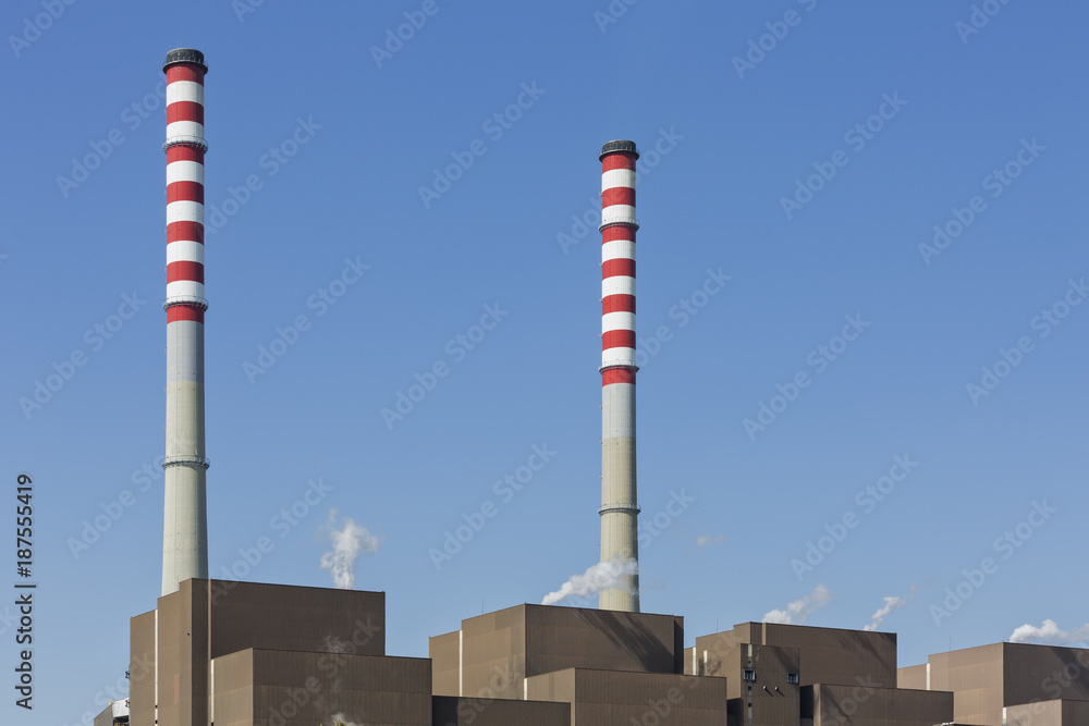 Chimneys of a thermal power plant Chimneys of a thermal power plant