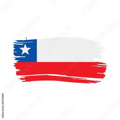 Chile flag, vector illustration