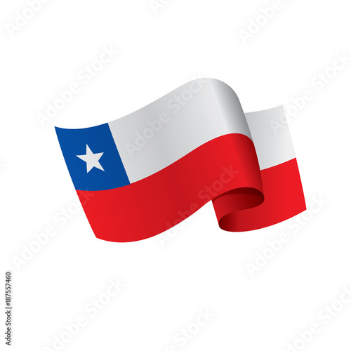 Chile flag, vector illustration