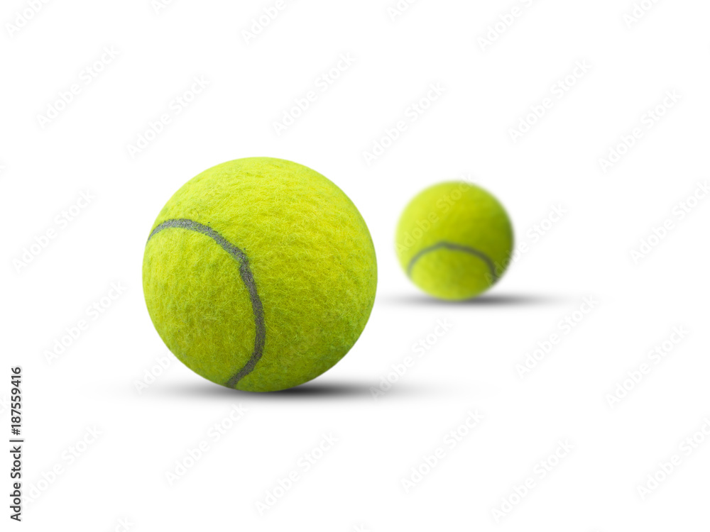 Two tennis ball isolated on white background