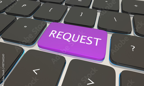 Foto Request Computer Button Keyboard Ask Submit 3d Illustration