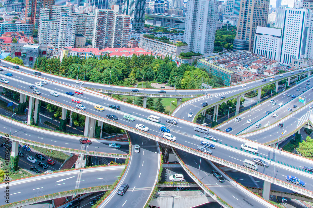 busy road junction in modern city busy road junction in modern city