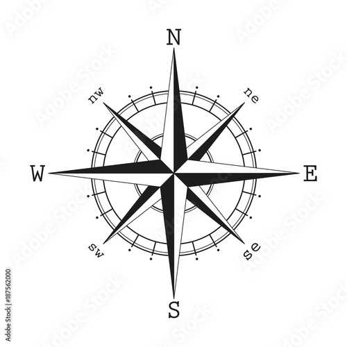 Compass icon isolated on white background