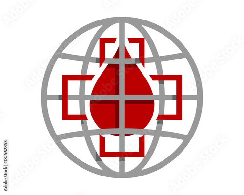 pharmacy medicare medical blood globe image vector icon photo