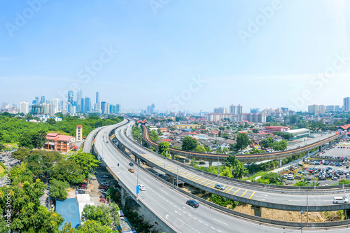 elevated road in midtown of modern city