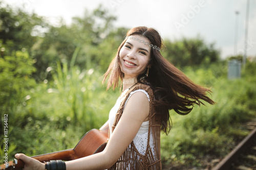 Young asian musician