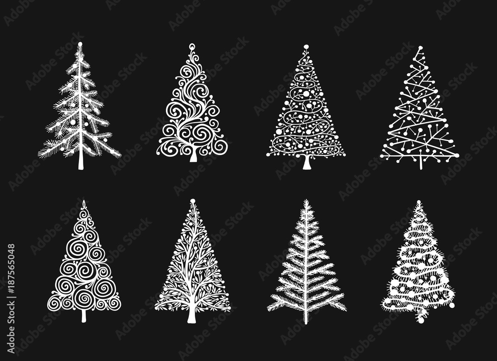 Obraz premium Christmas tree, collection for your design