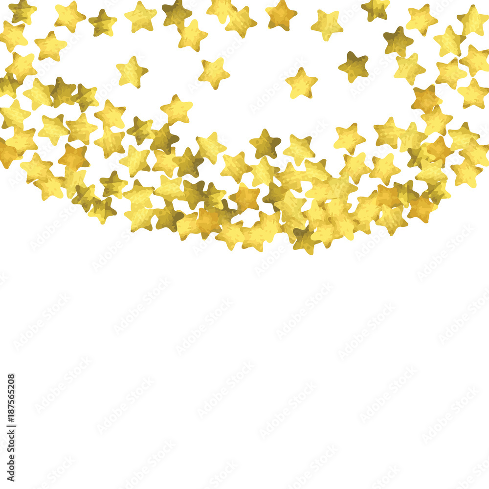 Star confetti. Gold random confetti background Star confetti. Gold random confetti background