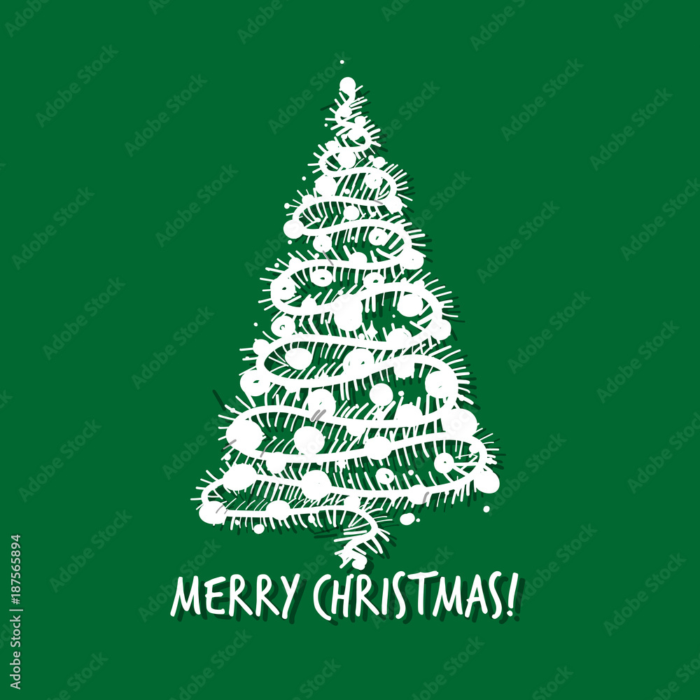Christmas tree, greeting card for your design Christmas tree, greeting card for your design