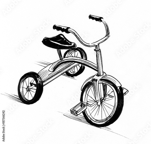 Vászonkép Retro styled illustration of a tricycle
