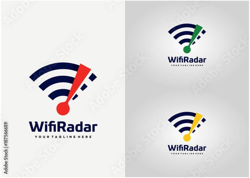 Wireless Radar Logo Template Design Vector, Emblem, Design Concept, Creative Symbol, Icon