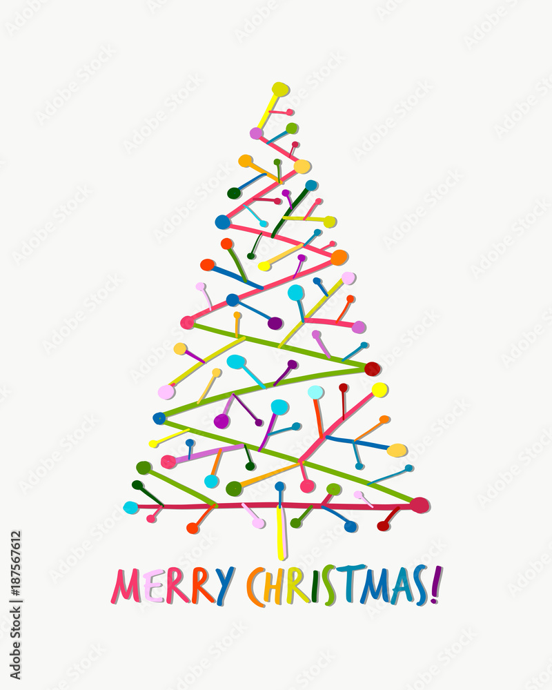 Christmas tree, greeting card for your design Christmas tree, greeting card for your design