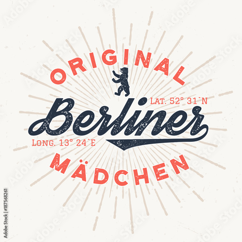 Original Berliner Mädchen - T-Shirt Design Zum Bedrucken  photo