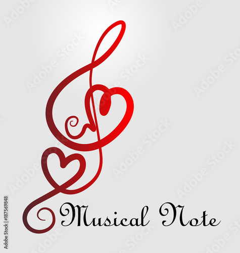 Love symbol music notes vector illustration