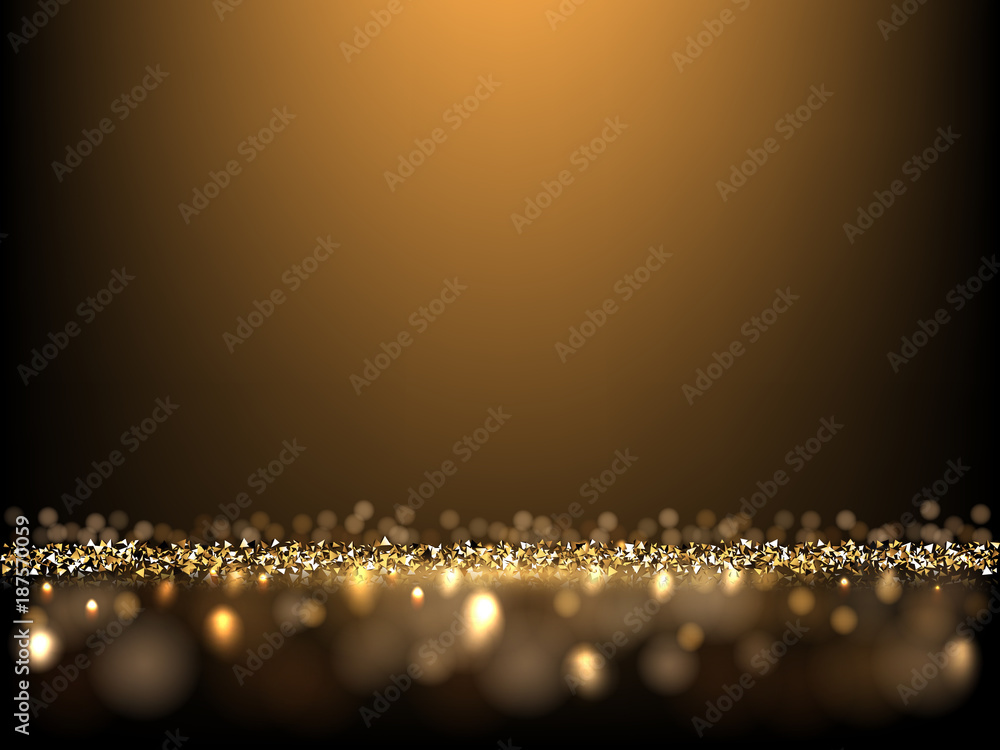 Golden glittering dark background. Vector luxury background for posters,  banners or cards. Stock Vector | Adobe Stock