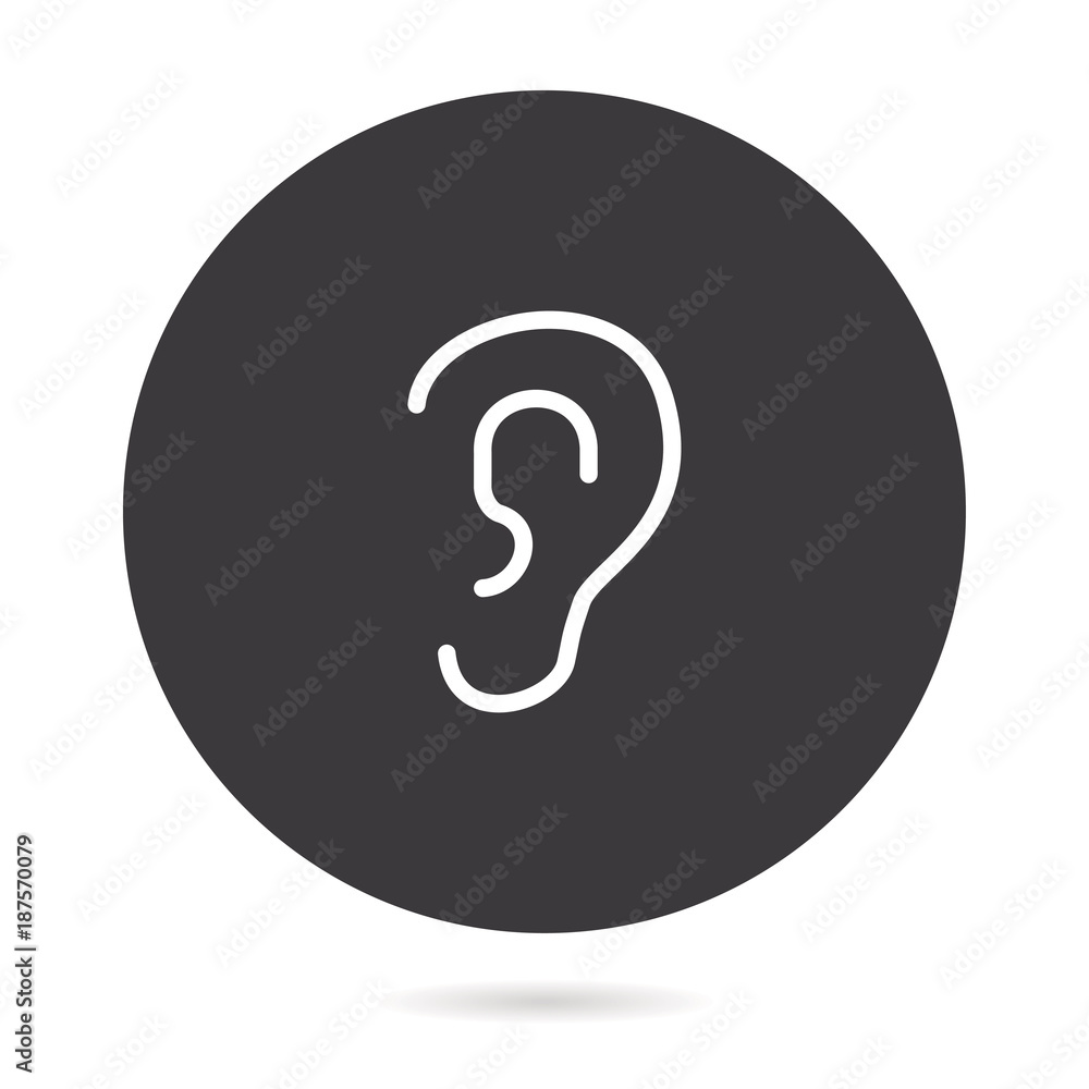 Ear line vector icon. Ear line vector icon.