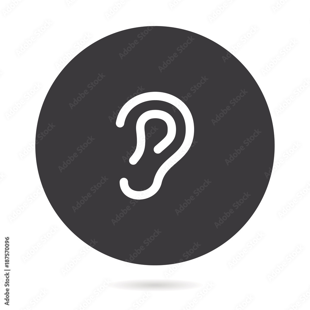 Ear line vector icon. Ear line vector icon.