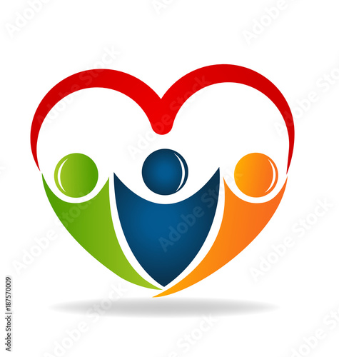 Friendship team partners charity concept logo vector
