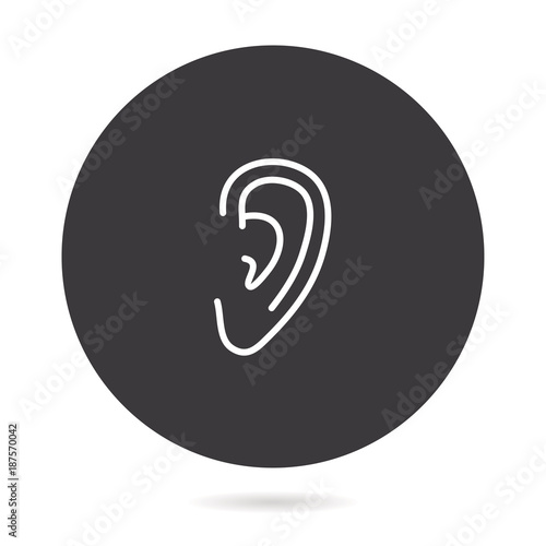 Ear line vector icon.