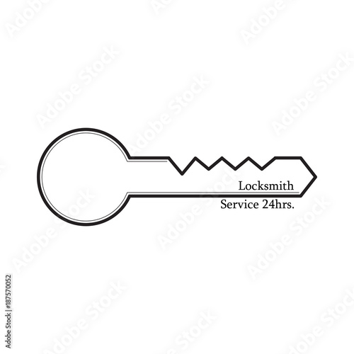 flat vector locksmith logo design