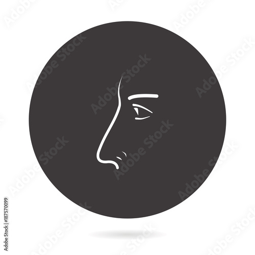 Nose line vector icon.