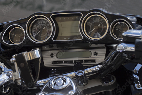 powerful large control panel in motorcycle