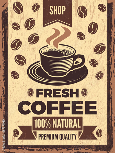 Poster in retro style for coffee house