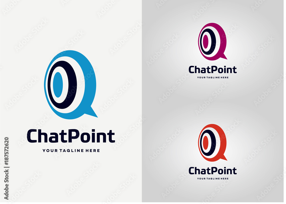 Chat Point Logo Template Design Vector, Emblem, Design Concept, Creative Symbol, Icon