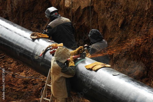 Construction site of oil pipeline