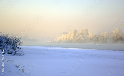 landscape winter river пейзаж зимой на реке © Михаил Лавренков