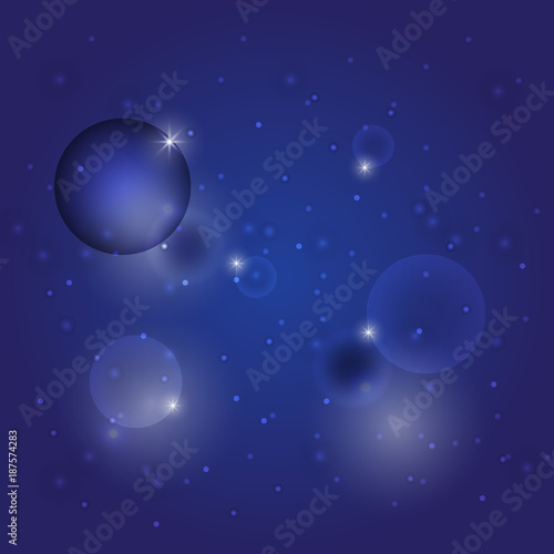 Abstract star wink circle on dark blue background