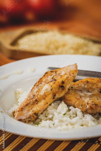 Grilled chicken with rice