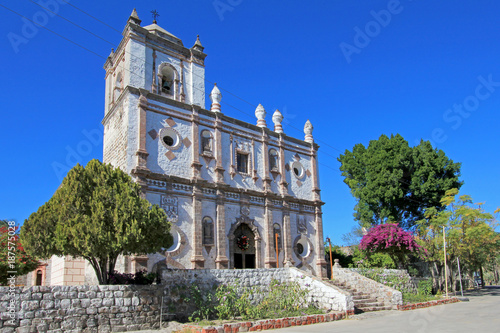 Old Franciscan church, Mision San Ignacio Kadakaaman, in San Ignacio, Baja California Sur, Mexico photo