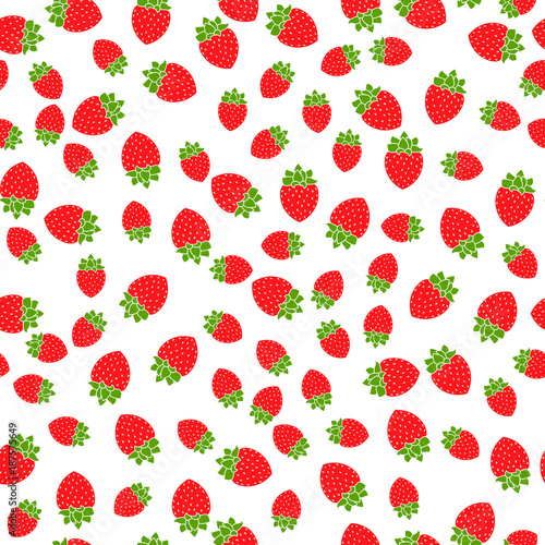 Strawberry. Vector seamless pattern. Floral illustration