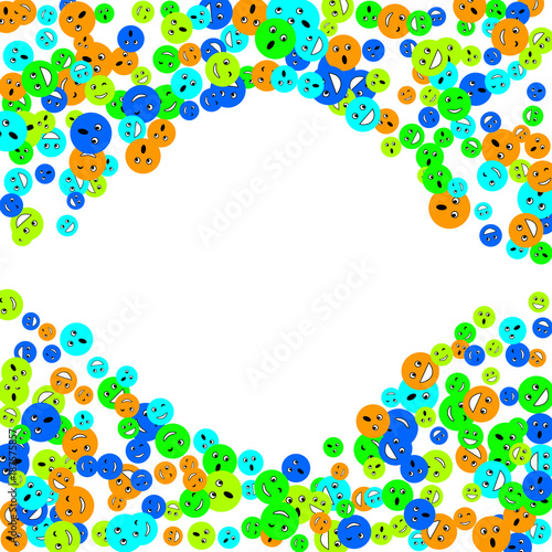 Vector Confetti Background Pattern. Element of design. Colored emoticons on a white background