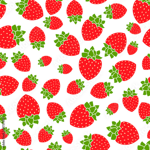 Strawberry. Vector seamless pattern. Floral illustration