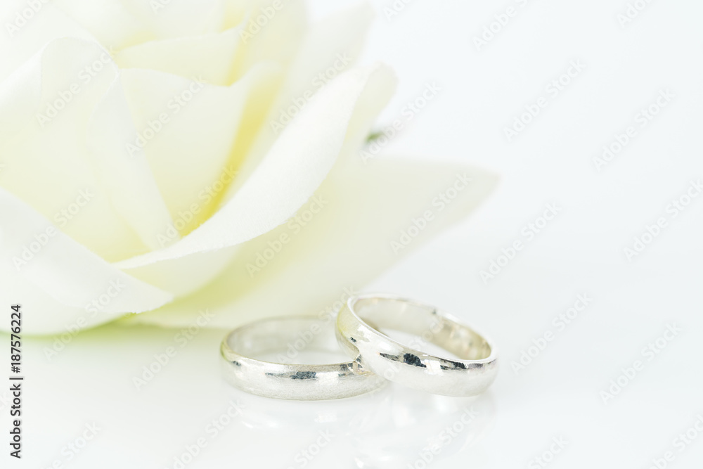 Wedding rings on white background Wedding rings on white background