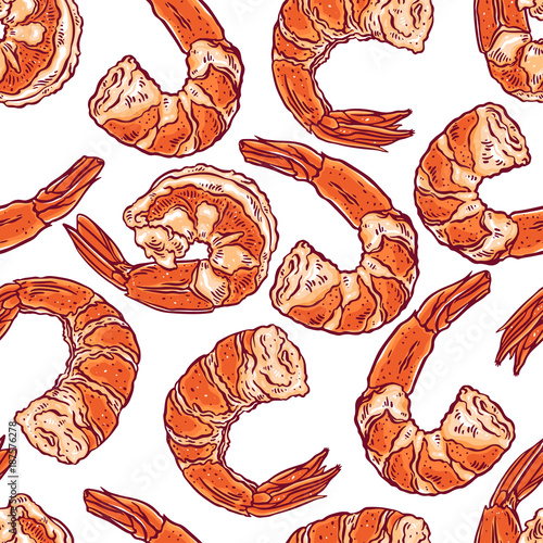 seamless different shrimps