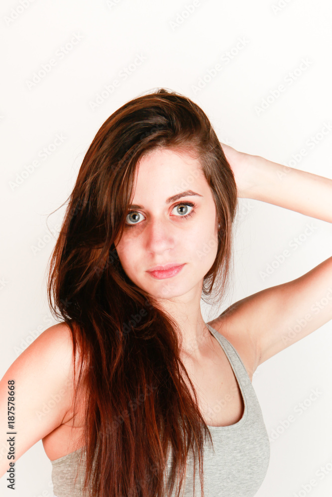 Close-up Portrait of Beautiful Smiling Young Woman Close-up Portrait of Beautiful Smiling Young Woman