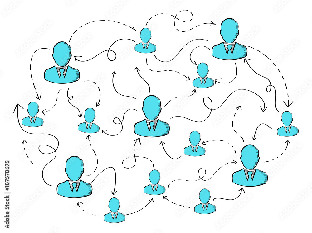 Hand drawn social network vector presentation Hand drawn social network vector presentation